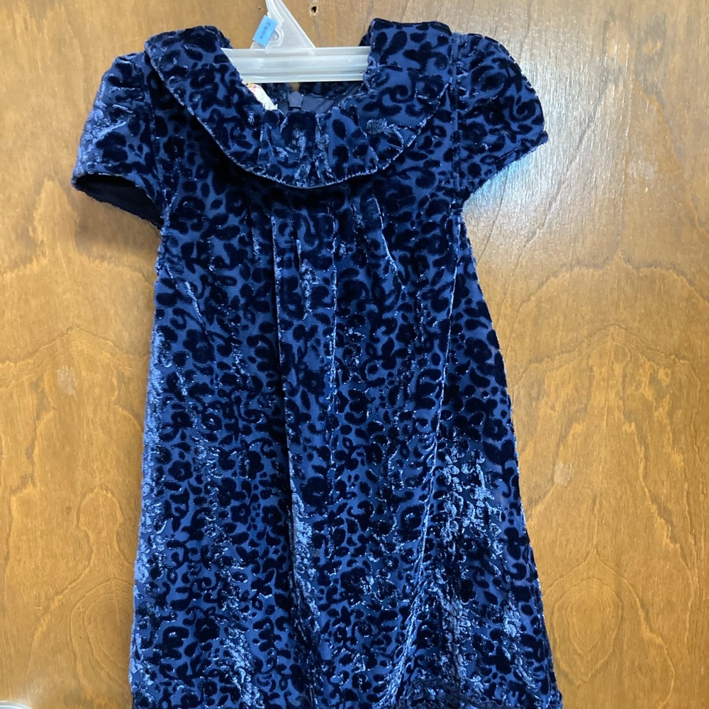 Beautiful blue velvet toddler dress